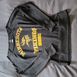 NFL Minnesota Vikings L Black Gold Yellow Long Sleeve Sweater Shirt